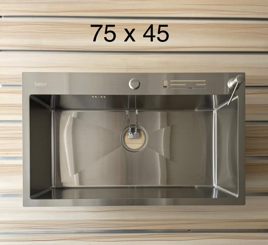 Sanivy Évier de Cuisine en Inox 75x45