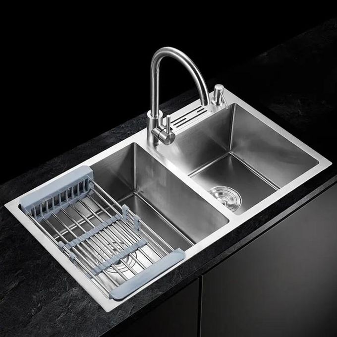 Sanivy Évier de Cuisine en Inox 80x45